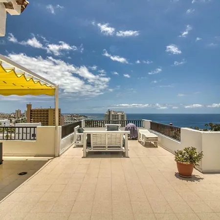 Penthouse Con Vistas Al Mar, Terraza, Jacuzzi Y Piscina En Playa Fanabe *